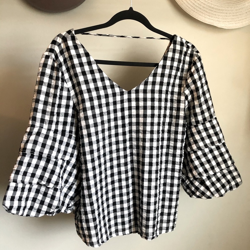 Black and White Checkered Top